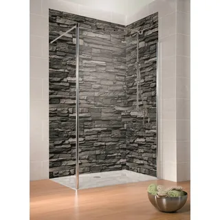 Schulte Decodesign Dekor Duschrückwand 1000 x 2100 mm - Stein Verblender anthrazit - D1901021-613