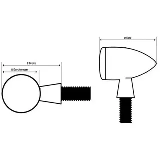 Highsider smart Lizzard Glühlampen Blinker Gehäuse Schwarz / Linse Orange (Paar), Vorn & Hinten