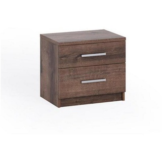 Beautysofa Nachtschrank Bono (Holzschränke für Schlafzimmer) 2 Schubladen, 50 cm breite Nachttisch, industrial Stil