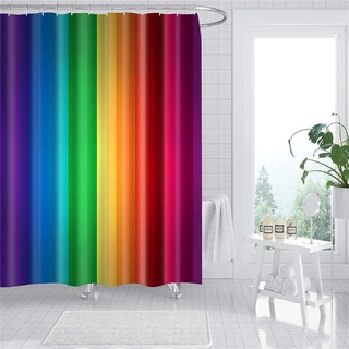 Duschvorhang 240x200 Regenbogen Duschrollo Wasserabweisend Anti-Schimmel mit 12 Duschvorhangringen, 3D Bedrucktshower Shower Curtains, für Duschrollo für Badewanne Dusche