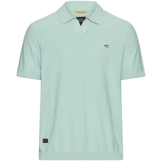 camel active Herren Poloshirt aus Baumwolle | Meliertes Kurzarm Polo T-Shirt mit gerippten Ärmelbündchen aus reiner Baumwolle - pflegeleicht - 6XL