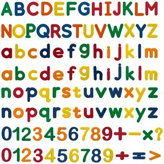 Magnetische Buchstaben und Zahlen für Kinder, 105 Stück Magnetbuchstaben Lernspielzeug, Magnete Spiel Aufkleber für Magnettafel/Letterboard/Kühlschrank, Alphabet ABC Lernen & Pädagogisches Spielzeug