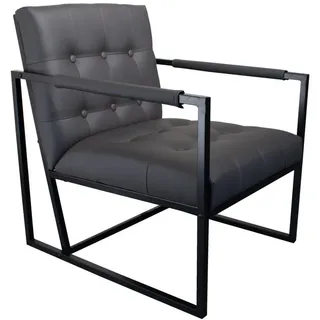Svita Cocktail-Sessel Jones Kunstleder 53 x 73 x 69 cm Dunkelgrau gepolstert