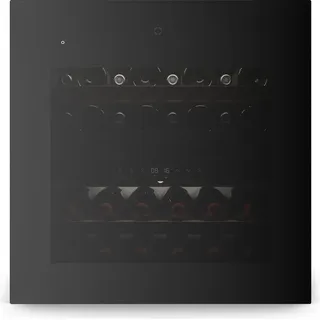 Klarstein Velaire Weinkühlschrank 2 Zonen - 36 Flaschen, Einbau, 5-22°C, Touch, LED, UV-Schutz, Holzregale, 41 dB, Weinklimaschrank 2 Zonen