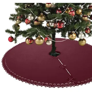 Wometo Weihnachtsbaumdecke Ø 120 cm rot