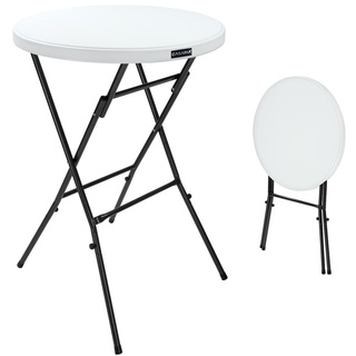 Stehtisch Weiß Kunststoff Ø72cm klappbar
