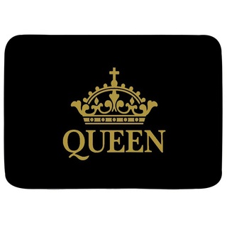 Küchenmatten Königin-Krone In Schwarz Und Gold 40X60Cm Eingangsteppich Dauerhaft Pflegeleichte Haustür Fußmatten Für Außen Flur