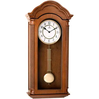 Pendel-Wanduhr, batteriebetrieben, groß, hölzerne hängende Großvater-Wanduhr mit Pendel, leise, hergestellt aus echtem Holz, für Wohnzimmer-Dekor, Büro und Heimdekoration, Geschenk, 66 x 30 cm