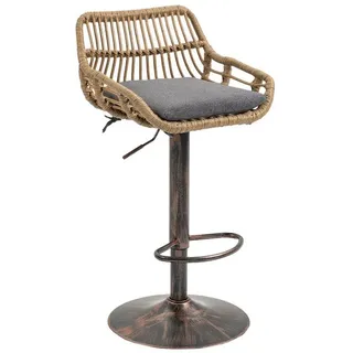 REDOM Stuhl Barhocker 2er Set höhenverstellbar (360° drehbar, Rattan-Stil, mit Fußstütze, 2 St)