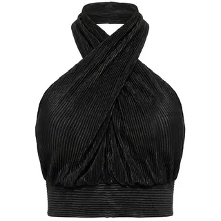 Ulla Popken Plissee-Top Schwarz 54/56