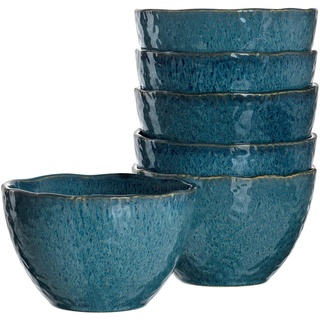 LEONARDO HOME 018545 MATERA 6er Set Schale, Keramik, blau