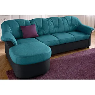 DOMO collection Eckcouch Kunstleder 2-Sitzer Schwarz/Petrol