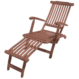 Garden Pleasure Phoenix Liegestuhl 57 x 163 x 76 cm braun klappbar