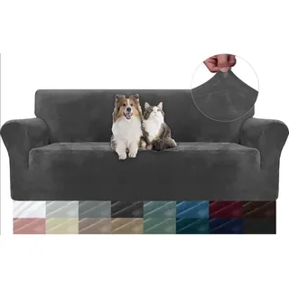 【3 € Rabatt ab 10 €】YSTYLE Stretch-Sofahusse, Couchbezüge für Sofa, Möbelschutz für Sofa mit elastischem Gummizug unten, 3-Sitzer, YHR, Grau