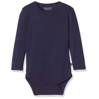 MINYMO - Langarm-Body BAMBOO – MINY BASIC in dark navy, Gr.74