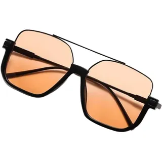 szaluyk Trendige Sonnenbrille für Damen und Damen, trendige, polarisierte Vintage-Sonnenbrille mit UV-Schutz, Doppelbrücke, übergroßer Augenschutz für, Wandern, Reisen und den täglichen - Refer to description