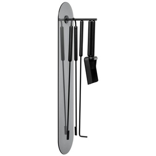 blomus Kamingarnitur Ashi Kaminbesteck Wandmontiert Schwarz, (Set, 5-St), magnetisch schwarz