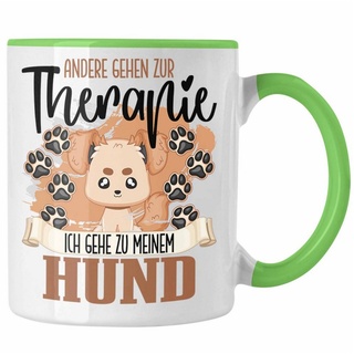 Trendation Tasse Trendation - Hund Tasse Geschenk für Hunde Besitzer Mama Papa Therapie grün
