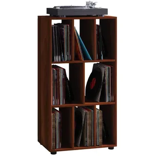 VCM Schallplattenregal 60 x 115 x 36 cm Nussbaum