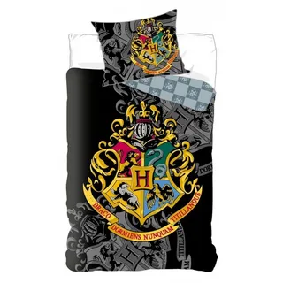 Harry Potter Kinderbettwäsche Harry Potter Crest Bettwäsche 140x200cm schwarz