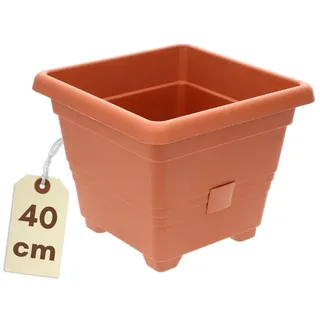 GarPet Pflanzkübel Rechteckig 40 x 40 cm Terrakotta
