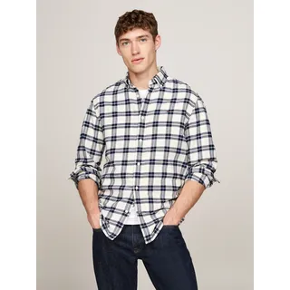 Tommy Hilfiger Langarmhemd »BRUSHED EASY CHECK RF SHIRT«, mehrfarbig kariert, schwarz-weiß