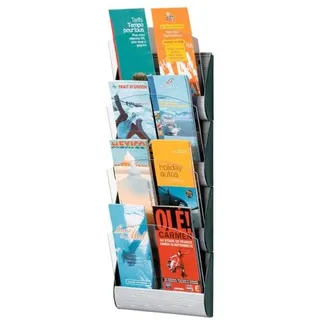 Paperflow Wandprospekthalter Integral alu DIN A5, DIN A6 4/8 Fächern 23,2 x 9,0 x 69,0 cm, 3 St.