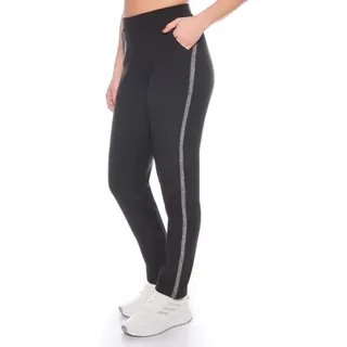 Kendindza Collection Thermoleggings Damen Winter gefüttert warm Innenfleece Winterhose elegant & stretch Gummibund Schlupfhoe Thermohose Thermo Funktion schwarz XXL