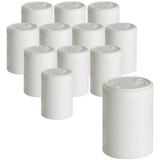 gouveo Gewürzstreuer Gewürz-Streuer weiß mit Streuaufsatz-Deckel - Kunststoff-Gewürzdose, (12-tlg), 150 ml weiß 150 ml - 8.1 cm