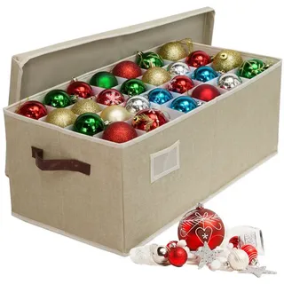 Relaxdays Aufbewahrungsbox Weihnachtskugel 66,5 x 26 x 33 cm 1-tlg. beige