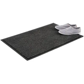Relaxdays Schmutzfangmatte 90 x 60 cm Grau/Schwarz