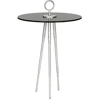 Safavieh Modern Accent Table with Iron Legs, in Silver and Black, 45 X 45 X 67.31