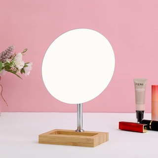 Hosoncovy Holz Desktop-Spiegel mit Ständer Tischspiegel Ganzkörperspiegel Kosmetikspiegel Kosmetikspiegel Kosmetikspiegel für Badezimmer Schlafzimmer (Runden)