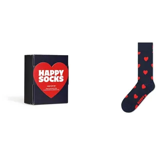Happy Socks Crew-Socken mit Herzmuster für Herren und Damen, 36-40 & 41-46 - 36-40