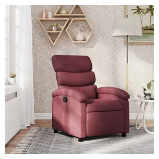 furnicato Relaxsessel Weinrot 70x92x99,5 cm mit manueller Liegefunktion, Bequemer Sessel mit Seitentasche und verstellbarer Rückenlehne rot