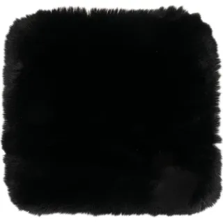 CB Home & Style Kunstfell Dekofell Teppich rosa grau Taupe Creme Sitzkissen Lammfellimitat Felloptik Verschiedene Größen Herz Wolke Tischläufer Läufer (Schwarz, 38 x 38 cm)
