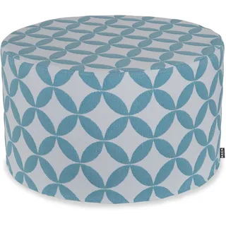 H.O.C.K. Sitzhocker H.O.C.K. Luna Outdoor Hocker rund Pouf ø60x40cm petrol türkis, Hocker, Sitzhocker, Pouf Hocker, Barhocker - wetterfest, vielseitig blau