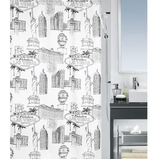 Spirella Duschvorhang Vegas 240 x 180 cm schwarz