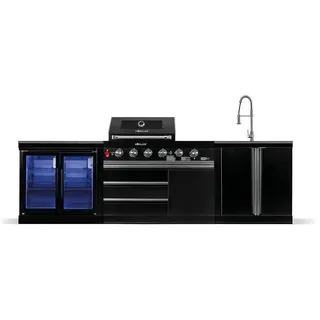 Goriller Outdoorküche, Schwarz Hochglanz, Metall, Rechteckig, 58x90x300 cm, Grills & Outdoor-Küchen, Gasgrills
