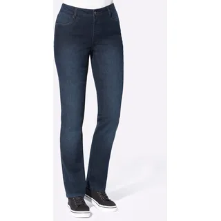 Thermojeans CASUAL LOOKS, Damen, Gr. 36, Normalgrößen, blau (dunkelblau, denim), 81% Baumwolle, 17% Polyester, 2% Elasthan, unifarben, lang, Jeans 5-Pocket-Jeans Straight-fit-Jeans