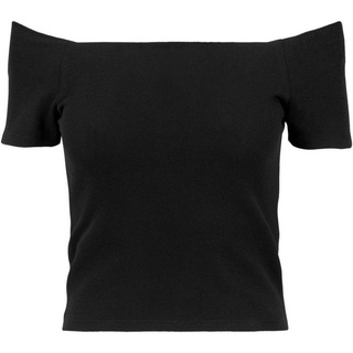 URBAN CLASSICS T-Shirt Urban Classics Damen Ladies Off Shoulder Rib Tee (1-tlg) schwarz XS