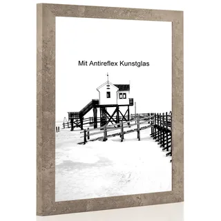 Bilderrahmen Beton mit Antireflexglas - Bildgröße 30x45 cm - Leistenbreite 30mm