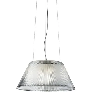 Flos Deckenleuchte Romeo Moon Suspension 2 aus Borosilikatglas Pressglas und Polykarbonat in der Farbe Grey 150W, Maße: Kabellänge: 270cm, Durchmesser: 50cm, F0003000