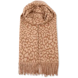malito - Damen Modeschal - weicher XXL Viskosemix Kaschmir Schal - Winterschal Leo-Print modern & lang - Pashmina Stola Animalprint S605 - (Hellbraun) - Einheitsgröße