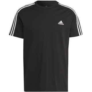 Essentials Single Jersey 3-Streifen T-Shirt Herren Schwarz-L