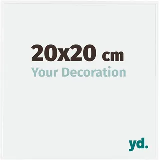 Your Decoration - Bilderrahmen 20x20 cm - Weiß Hochglanz - Bilderrahmen aus Kunststoff mit Acrylglas - Antireflex - 20x20 Rahmen - Evry