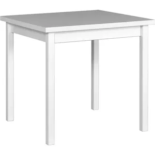 Moderner Esstisch LEON 9 Massivholz weiß 80x78x80 cm für 4 Personen - Weiß