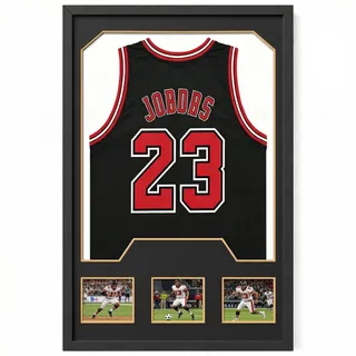 BugyKido Trikotrahmen 60x90cm, mit Können Fotos Einfügen, Schwarz | Trikot Bilderrahmen mit Acrylplatte, für Eishockey Fußball Basketball T Shirt
