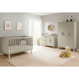 Pinolino Kinderzimmer-Set Tami extrabreit groß, 3-tlg. Babyzimmer beige