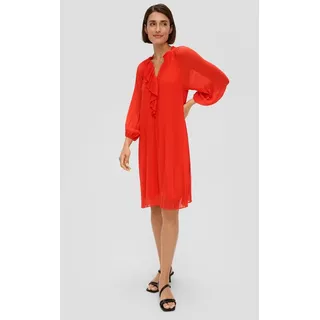 S.Oliver - Plissiertes Kleid aus Chiffon, Damen, rot, 36